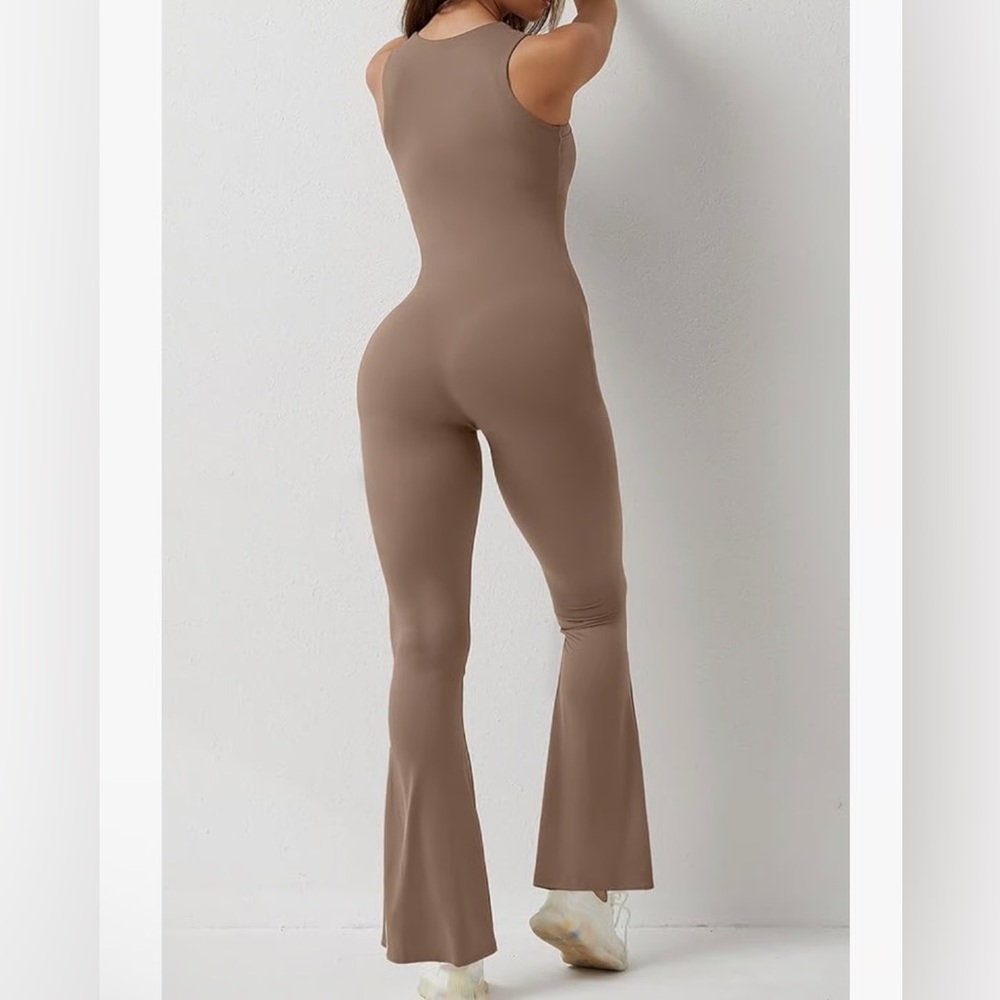 Qinsen Taupe Jumpsuit - Picture 2 of 8